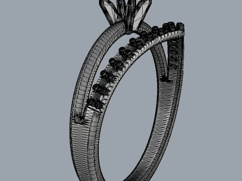 4mm Engagement Ring 3D Print Model