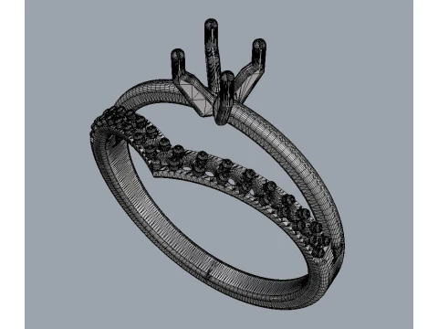 4mm Engagement Ring 3D Print Model
