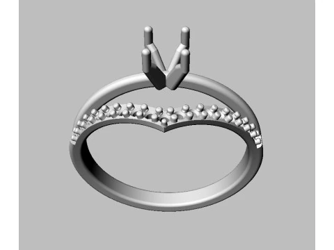 4mm Engagement Ring 3D Print Model