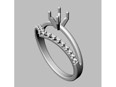 4mm Engagement Ring 3D Print Model
