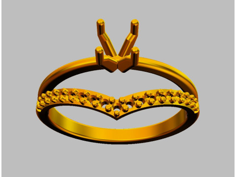 4mm Engagement Ring Modèles 3D en vedette
