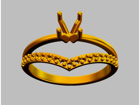 4mm Engagement Ring 3D Print Model