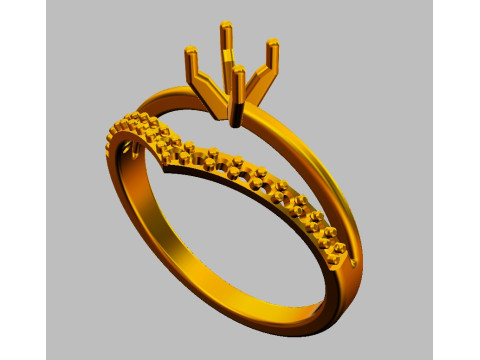 4mm Engagement Ring Modèles 3D en vedette