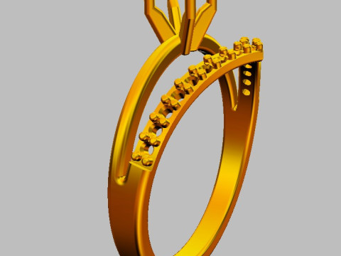 4mm Engagement Ring Modèles 3D en vedette