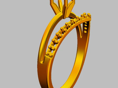 4mm Engagement Ring 3D Print Model