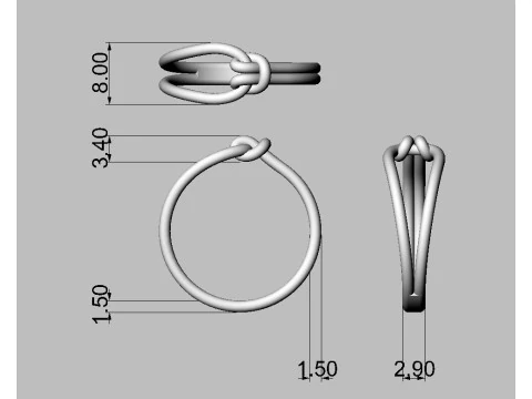 Knot Ring 3D Print Model