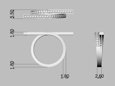Diamond Modern Ring 3D Print Model