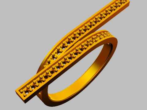 Diamond Modern Ring Modelo de Impressão 3D
