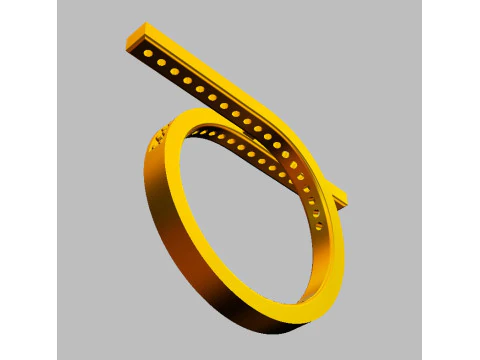 Diamond Modern Ring 3D Print Model
