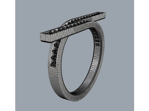 Diamond Modern Ring 3D Print Model