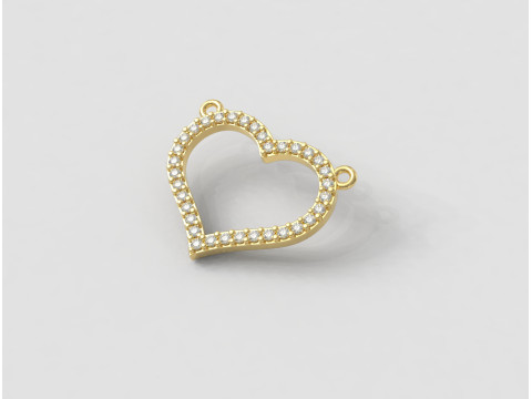Diamond Heart Necklace Modelo de impresión 3D