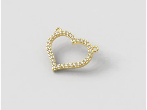 Diamond Heart Necklace 3D Print Model