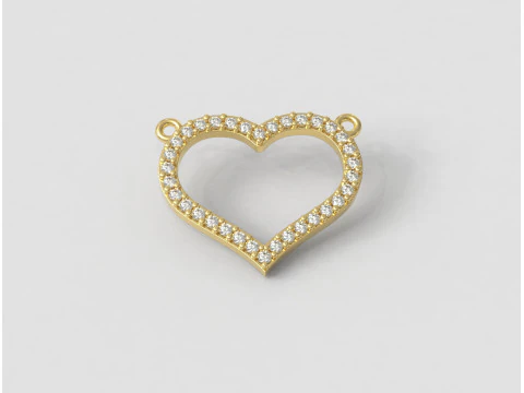 Diamond Heart Necklace 3D Print Model