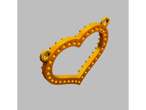 Diamond Heart Necklace 3D Print Model