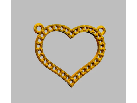 Diamond Heart Necklace 3D Print Model