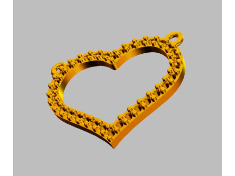 Diamond Heart Necklace 3D Print Model