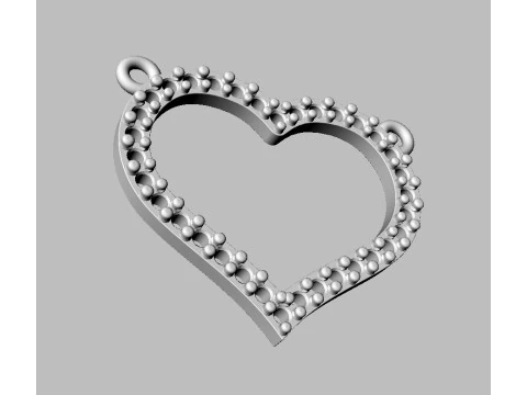 Diamond Heart Necklace 3D Print Model