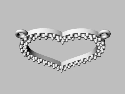 Diamond Heart Necklace 3D Print Model