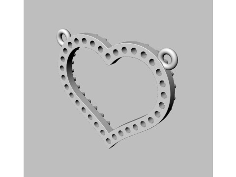 Diamond Heart Necklace Modelo de impresión 3D