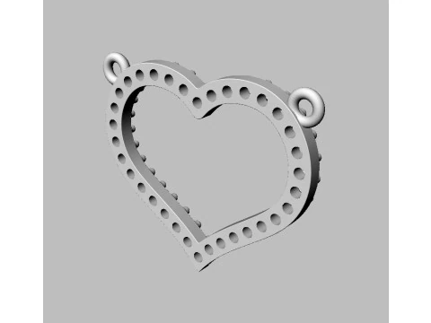 Diamond Heart Necklace 3D Print Model