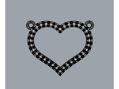 Diamond Heart Necklace Modelo de impresión 3D