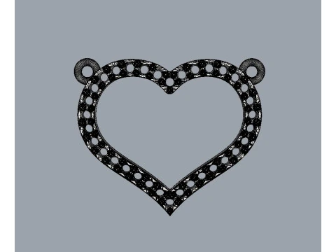Diamond Heart Necklace 3D Print Model