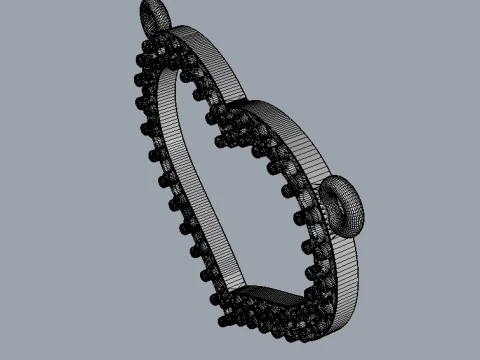 Diamond Heart Necklace 3D Print Model
