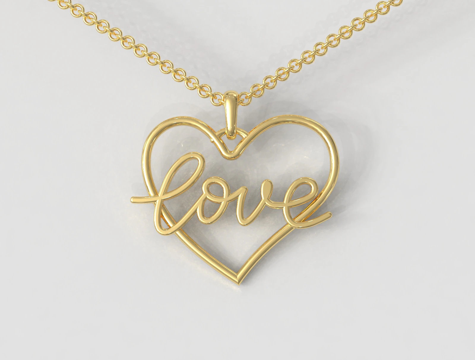 Pingente de coração de amor Modelo de Impressão 3D .c4d .max .obj .3ds .fbx .stl .blend