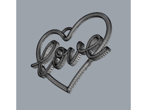 Love Heart Pendant 3D Print Model
