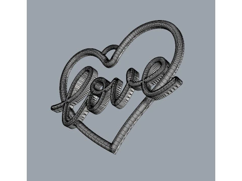 Pingente de cora&ccedil;&atilde;o de amor Modelo de Impressão 3D