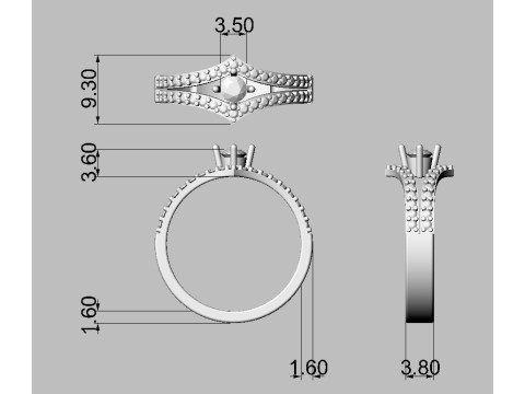 Engagement - Gesmtone Ring 3D Print Model