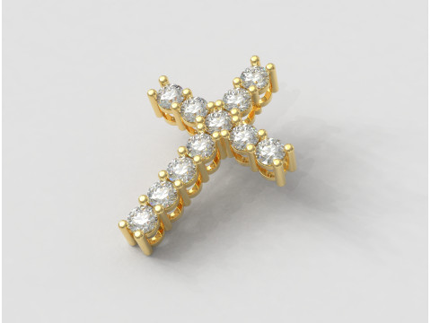 350mm Gemstone Diamond Cross Pendant Modèles 3D en vedette