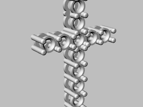 350mm Gemstone Diamond Cross Pendant Modèles 3D en vedette