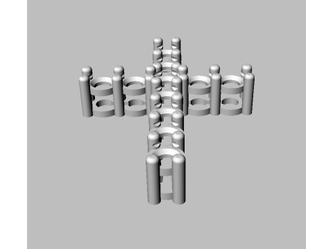 350mm Gemstone Diamond Cross Pendant Modèles 3D en vedette