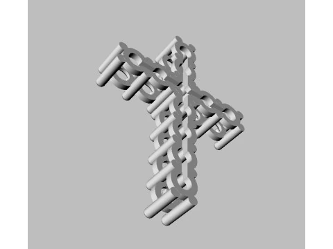 350mm Gemstone Diamond Cross Pendant 3D Print Model