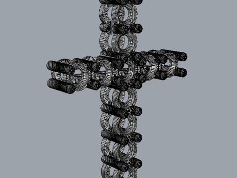 350mm Gemstone Diamond Cross Pendant Modèles 3D en vedette