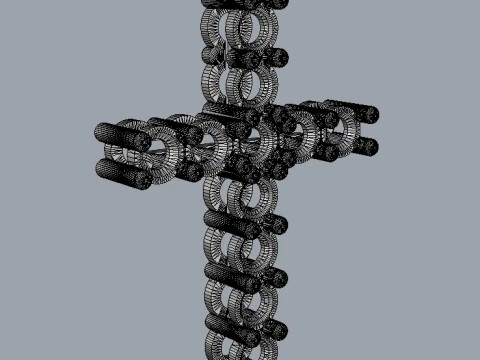 350mm Gemstone Diamond Cross Pendant 3D Print Model