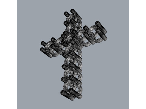 350mm Gemstone Diamond Cross Pendant Modèles 3D en vedette