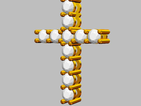 350mm Gemstone Diamond Cross Pendant Modèles 3D en vedette