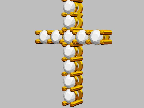 350mm Gemstone Diamond Cross Pendant 3D Print Model