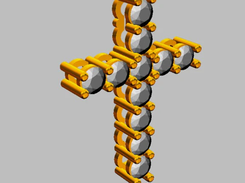 350mm Gemstone Diamond Cross Pendant 3D Print Model