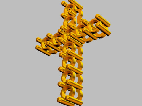 350mm Gemstone Diamond Cross Pendant Modèles 3D en vedette
