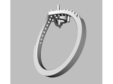 5mm Heart Gemstone Ring Model Cetak 3D