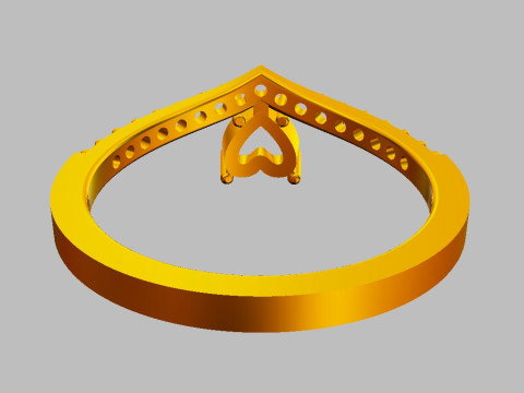 5mm Heart Gemstone Ring Model Cetak 3D