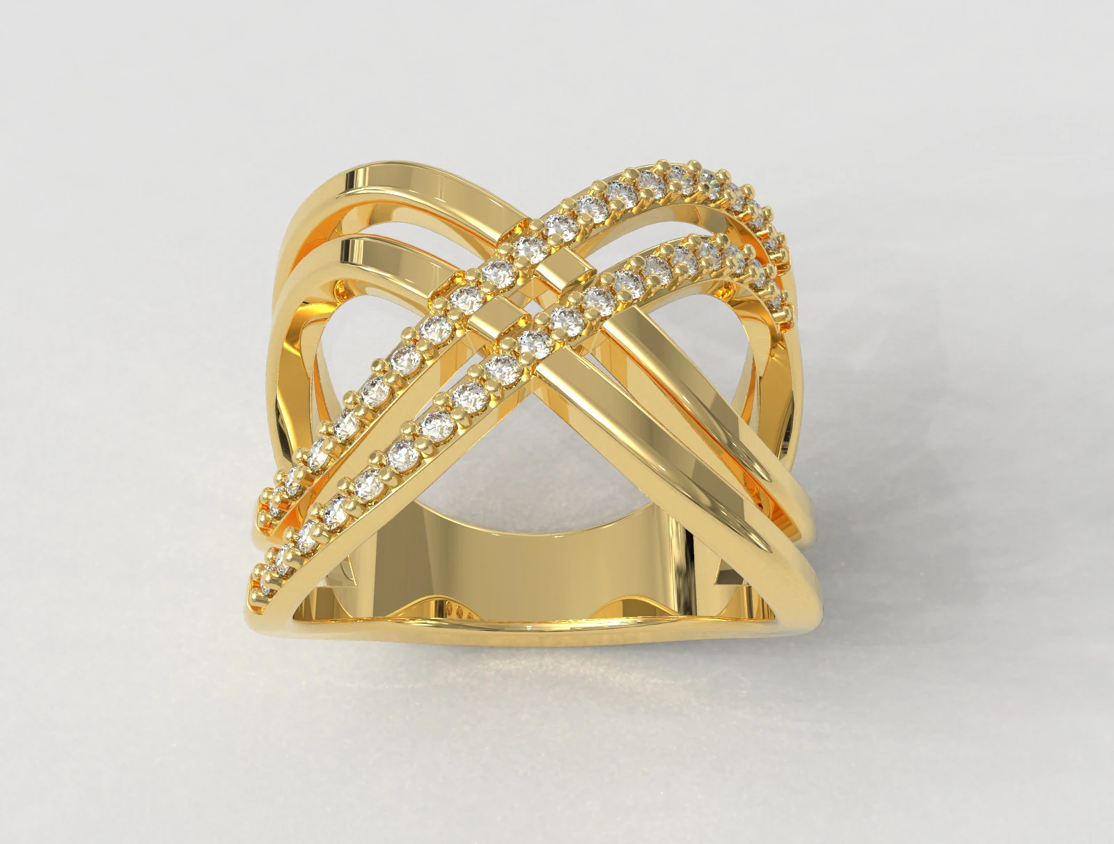 Fashion Diamond Ring 3D Print Model .c4d .max .obj .3ds .fbx .stl .blend 