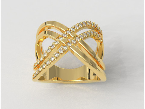 Fashion Diamond Ring 3D Print Model