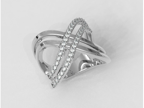 Fashion Diamond Ring 3D Print Model