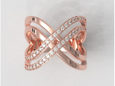 Fashion Diamond Ring 3D Print Model