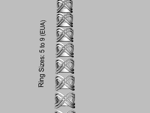 Fashion Diamond Ring 3D Print Model