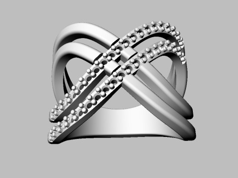 Fashion Diamond Ring 3D Print Model